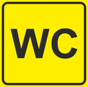 Наклейка "WC", 150х150 мм