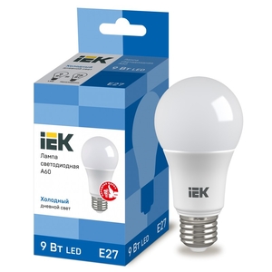 Лампа светодиодная ECO A60 шар 9Вт 230В 6500К E27 IEK