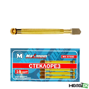 Стеклорез масляный, роликовый, золотой, "MAXIMUM" MX 07550 (2523)