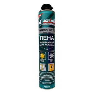 пена монтажная всесезонная 65 750ml 2в1 Maximum