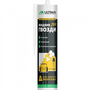 ULTIMA 300, клей для скрытого монтажа (акрил), прозрачный, картридж 300 г