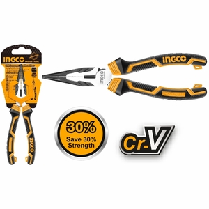 Тонкогубцы INGCO INDUSTRIAL 160мм, +30% к силе
