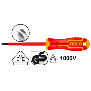 Отвертка диэлектрическая INGCO INDUSTRIAL 1000В, SL 6,5*150мм