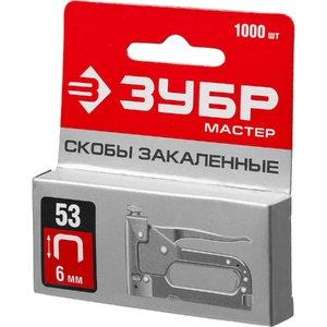 ЗУБР тип 53 (A/10/JT21) 8 мм, 1000 шт, калибр 23GA, скобы для степлера (31625-08) 
