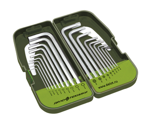 564518 Набор ключей Шестигранных (1.5,2,2.5,3,4,5,6,7,8,10 мм) TORX (T10,T15,T20, T25,T27,T30,T40,ДТ