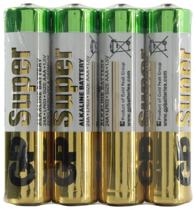 Батарейки GP Super AAA Alkaline 1.5V, 4 шт.