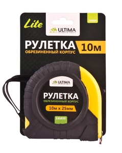 Рулетка Ultima Lite, 10мх25мм, обрезин пластик корп