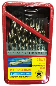 Набор сверел по металлу 25 пр., X-PERT
