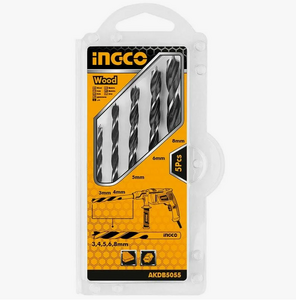 Набор сверл по дереву INGCO 5шт (3-8мм) (40/80)