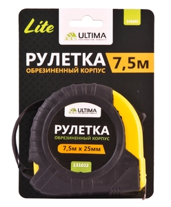 Рулетка Ultima Lite, 7,5мх25мм, обрезин пластик корп
