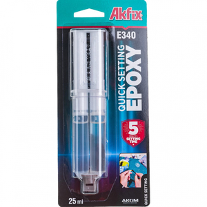 Клей эпоксидный AKFIX  Е340 25мл (5мин), 12шт